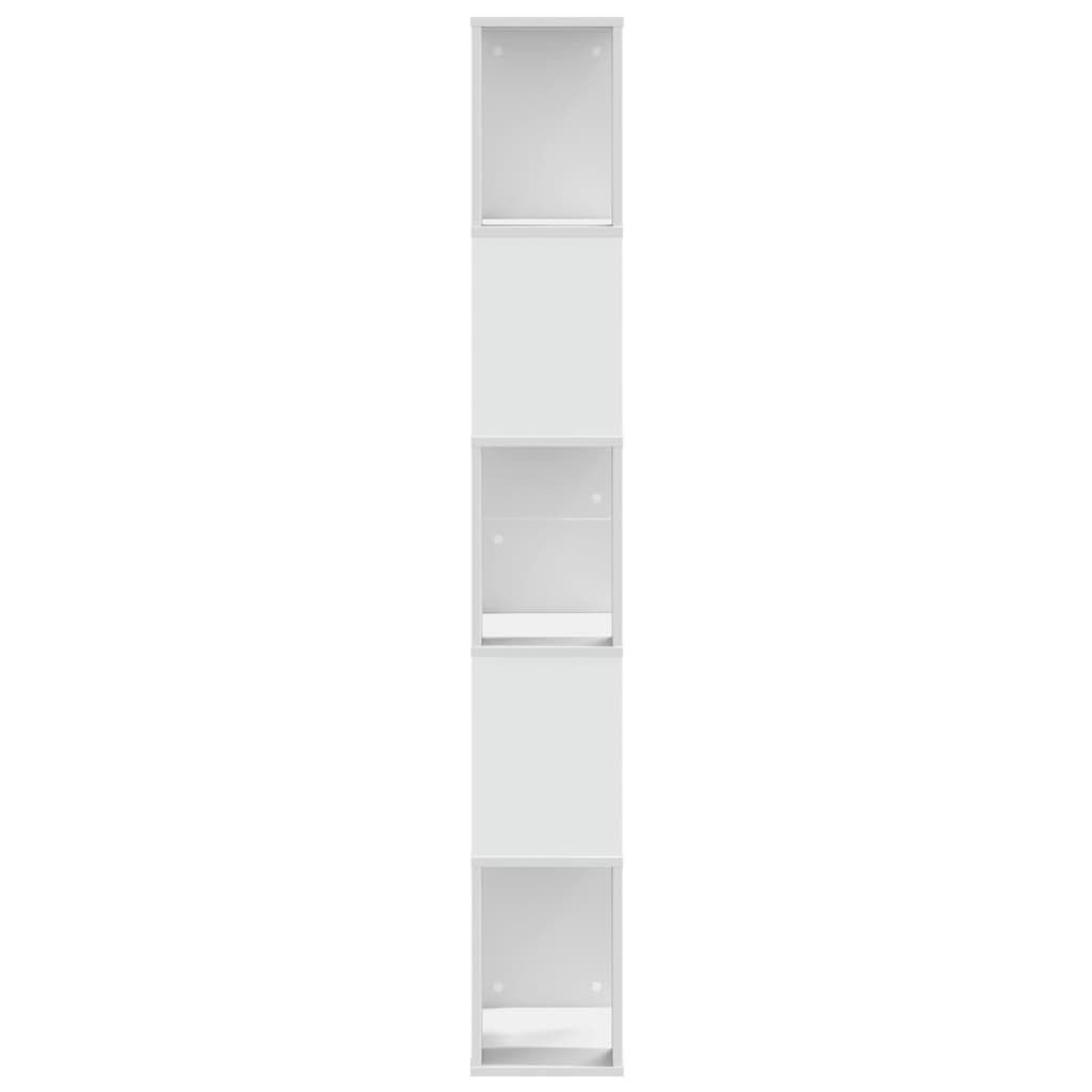 Grāmatu plaukts, 5 stāvi, balts, 45x23,5x162,5cm, koks