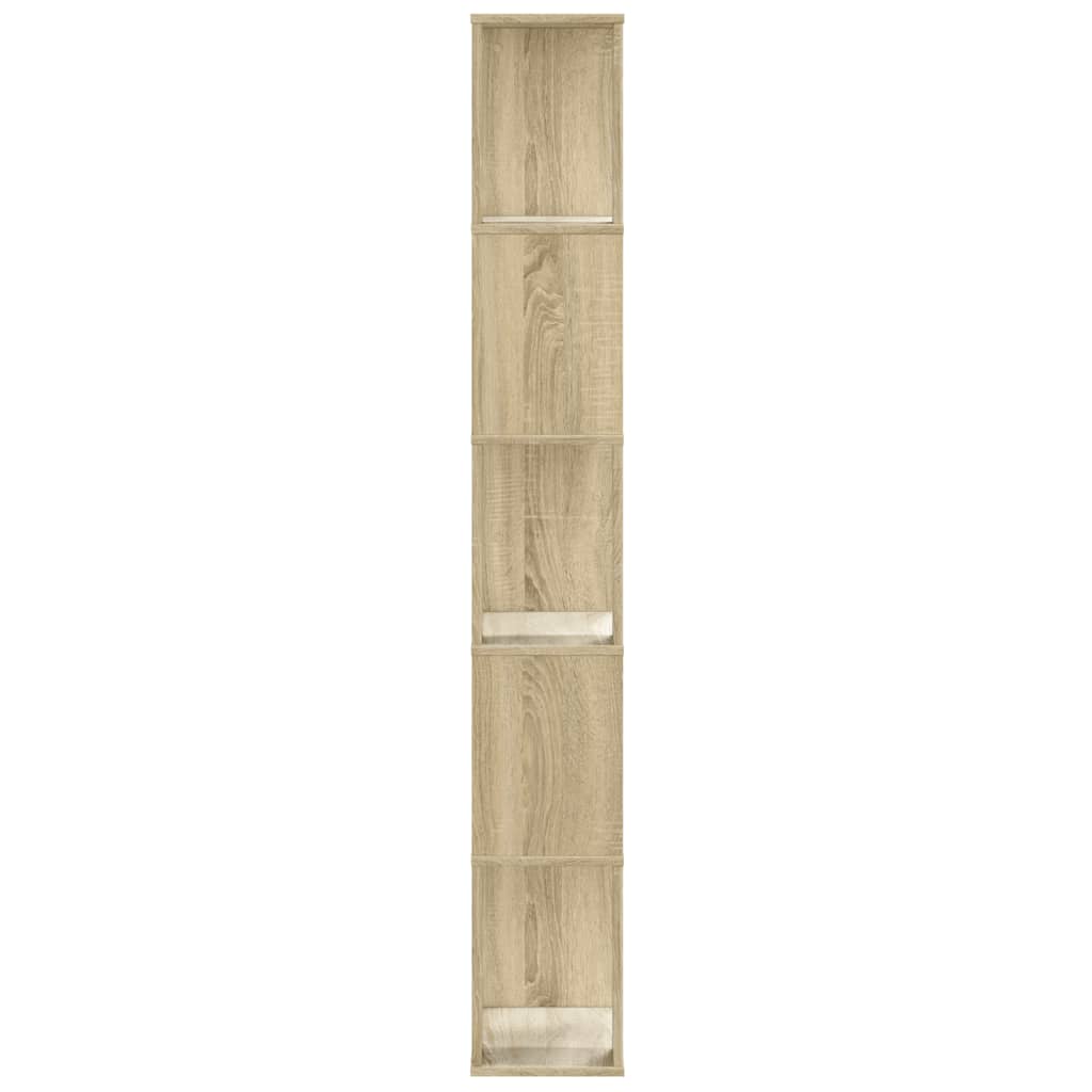 Knygų spinta, 5 aukštų, ąžuolo, 45x23,5x162,5cm, mediena