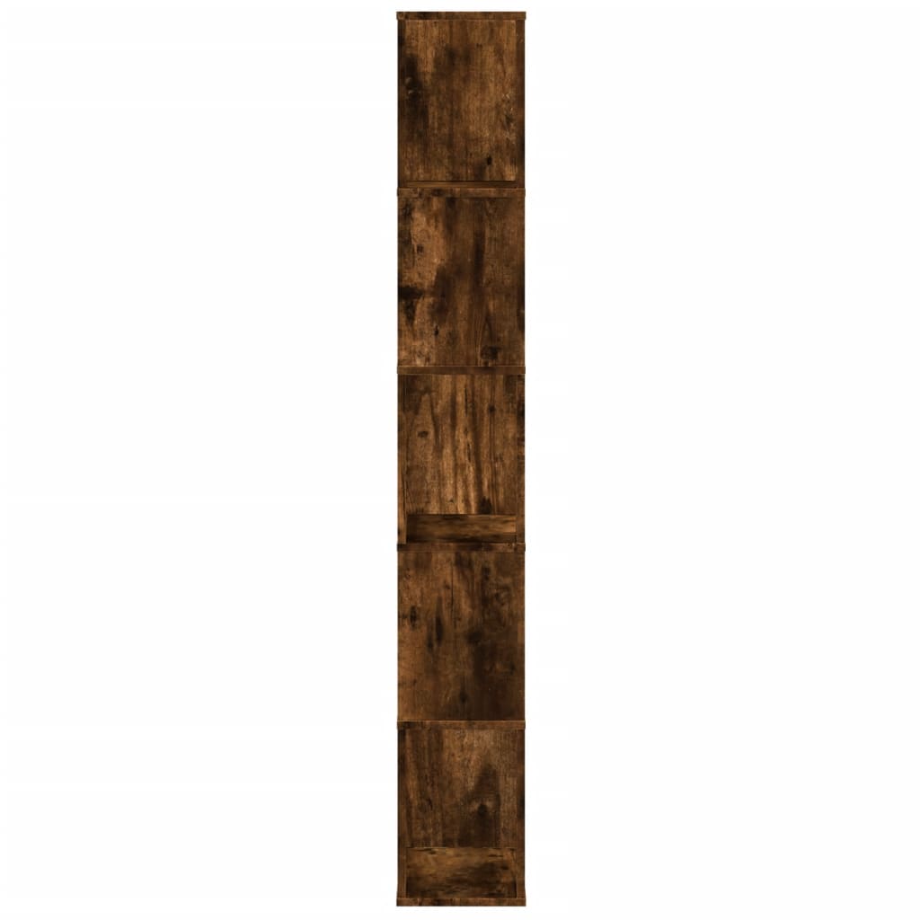 Knygų spinta, 5 aukštų, dūminė, 45x23,5x162,5cm, mediena