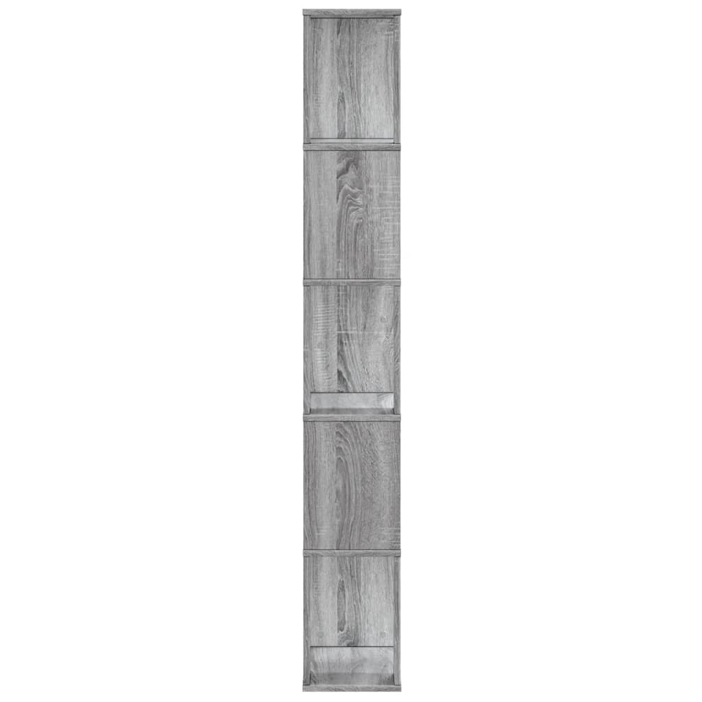 Knygų spinta, 5 aukštų, pilka, 45x23,5x162,5cm, mediena