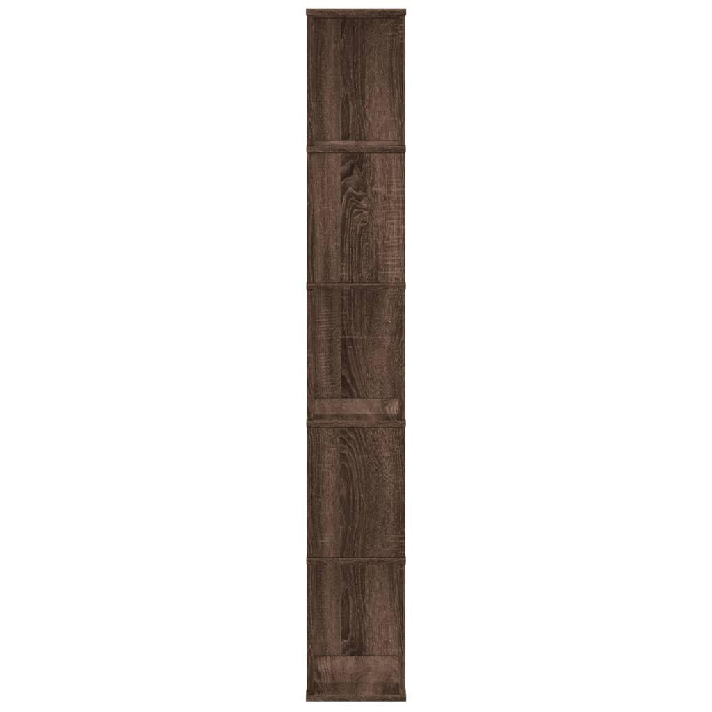 Knygų spinta, 5 aukštų, ruda, 45x23,5x162,5cm, mediena