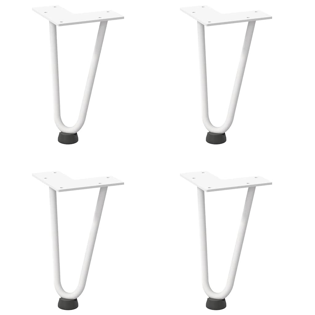 Kafijas galdiņa kājas, 4 gab., baltas, 20 cm, tērauds, matadatas