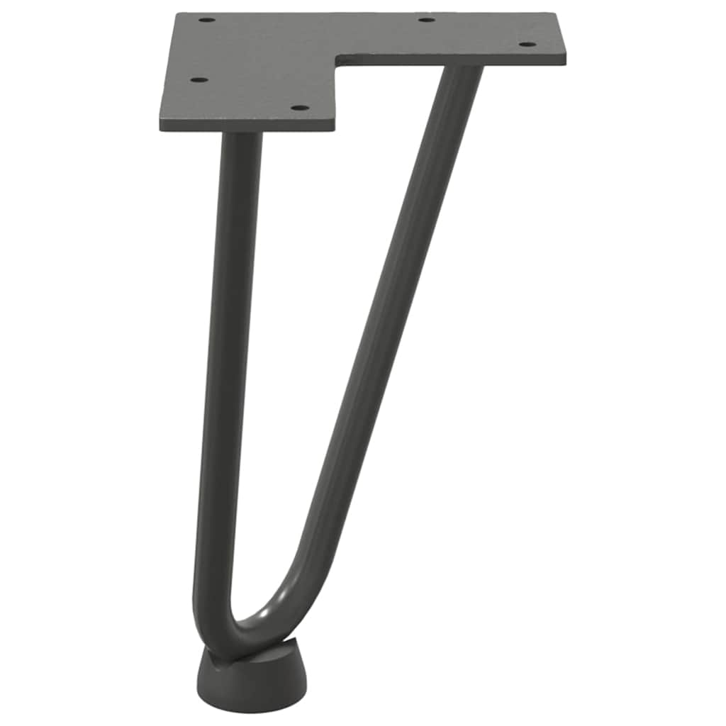 Kavos staliuko kojelės, 4 vnt., antracito spalvos, 20 cm, plienas