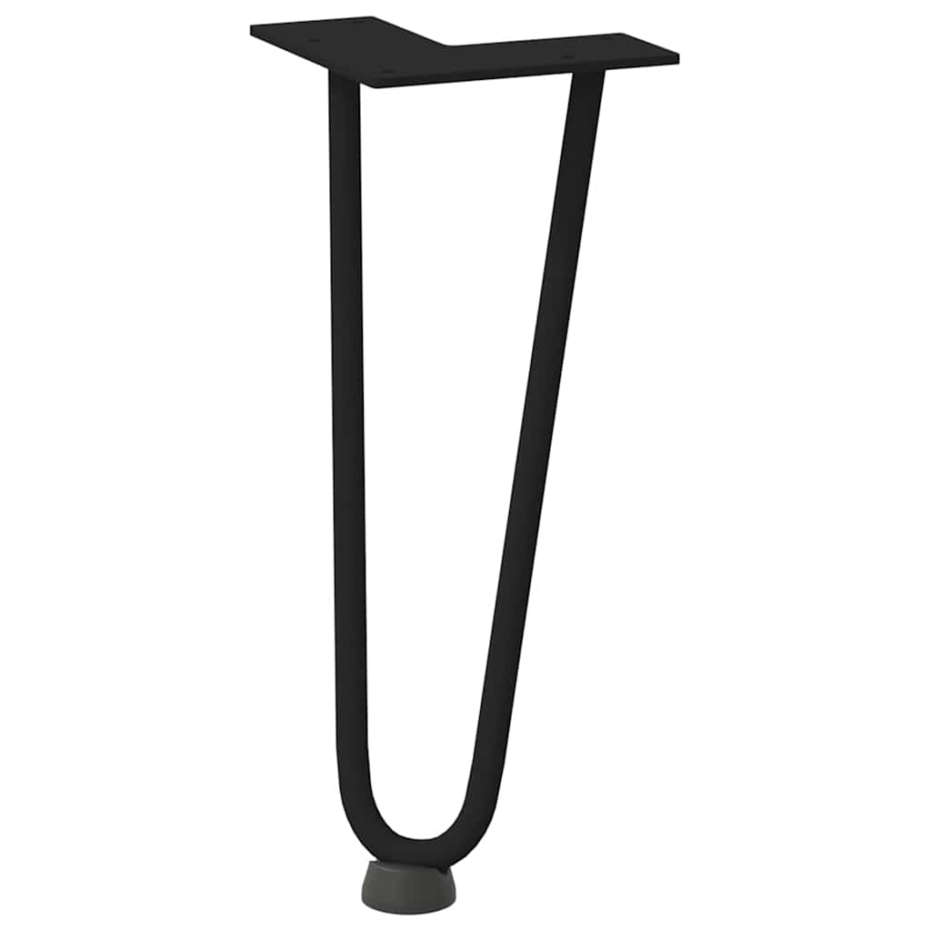 Kavos staliuko kojelės, 4 vnt., juodos, 30 cm, plienas, segtukai
