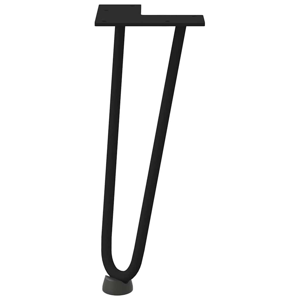 Kavos staliuko kojelės, 4 vnt., juodos, 30 cm, plienas, segtukai