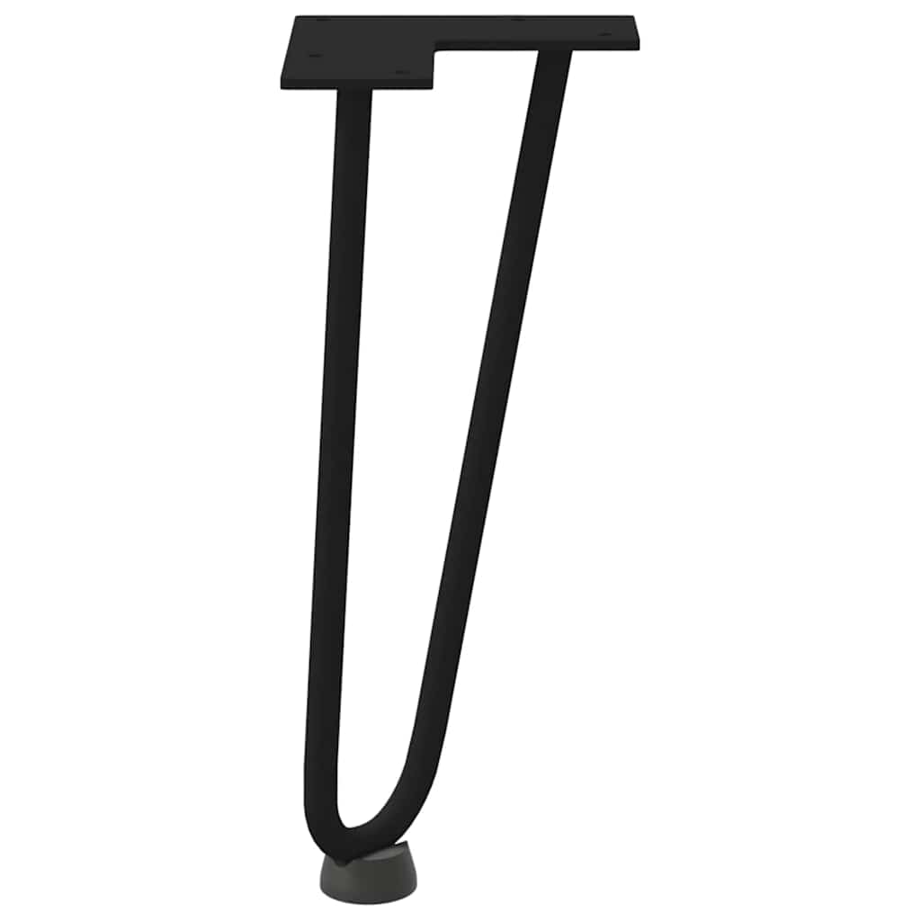Kavos staliuko kojelės, 4 vnt., juodos, 30 cm, plienas, segtukai