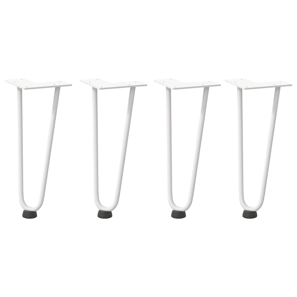Coffee table legs, 4 pcs, white, 30 cm, steel, hairpin