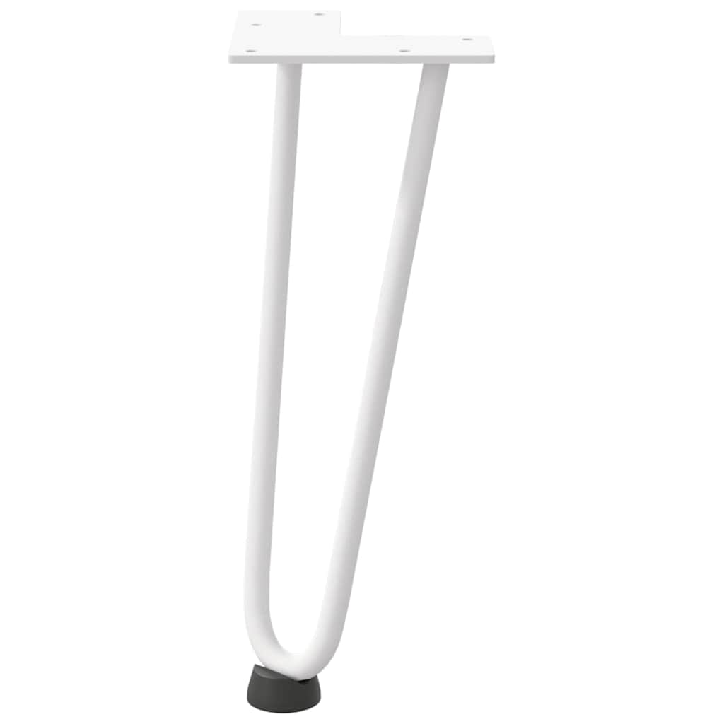 Coffee table legs, 4 pcs, white, 30 cm, steel, hairpin