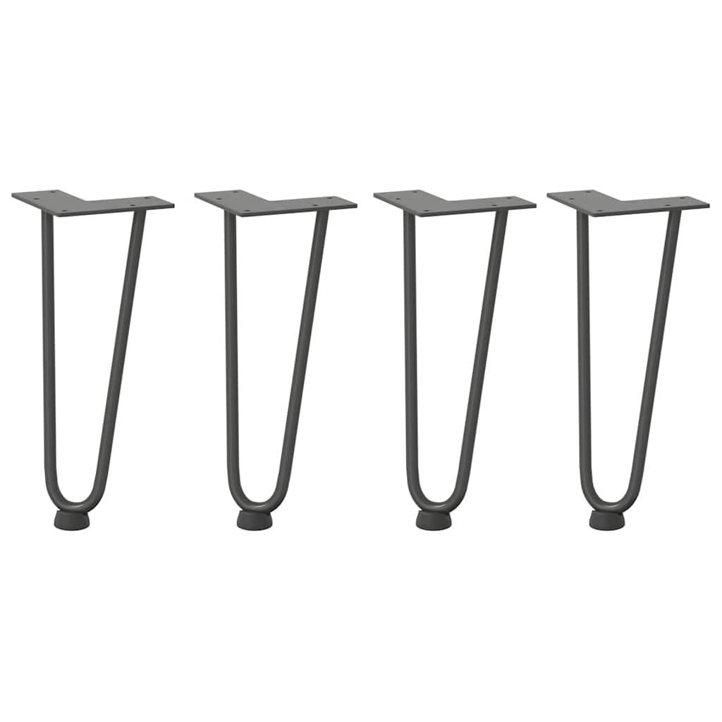 Kavos staliuko kojelės, 4 vnt., antracito spalvos, 30 cm, plienas, segtukai