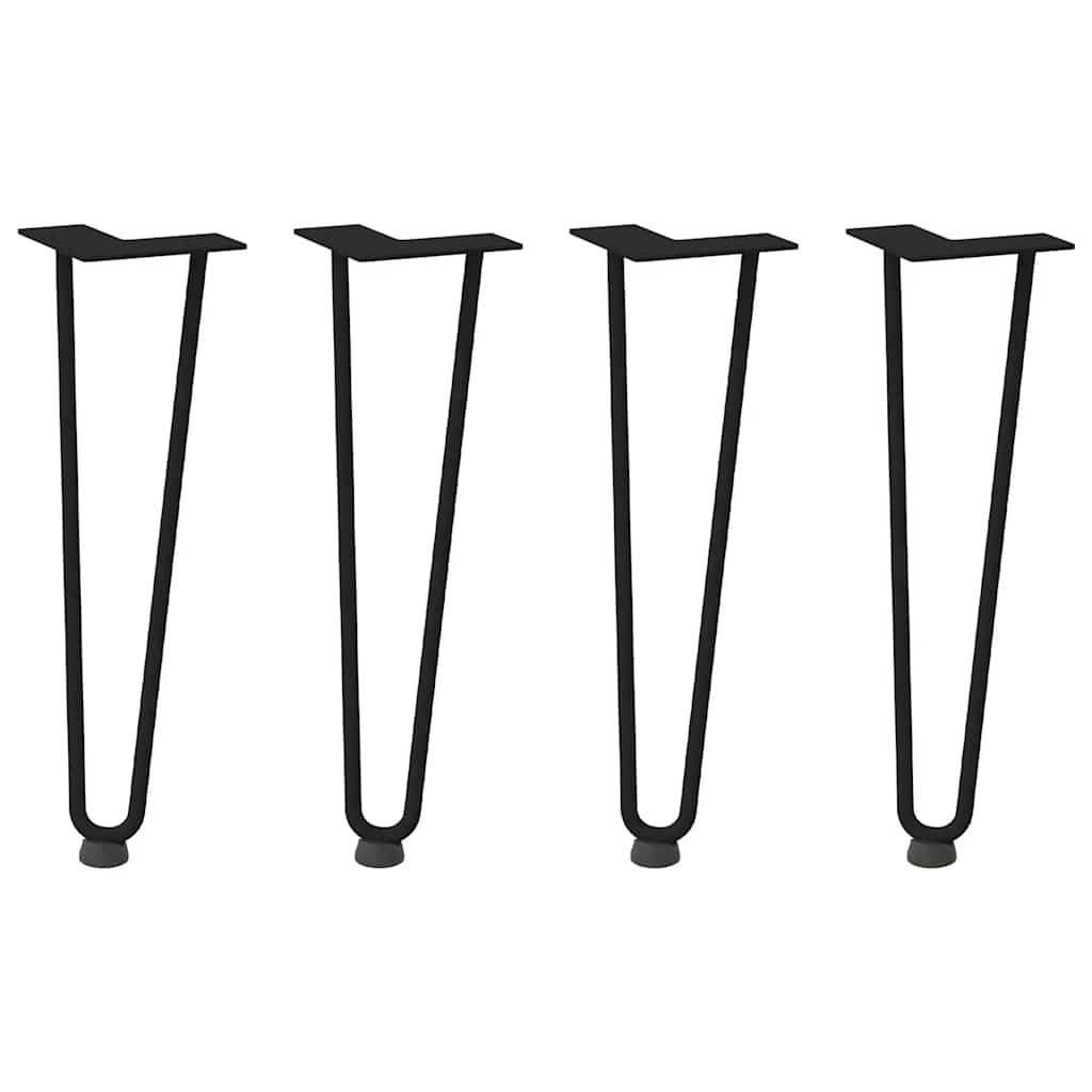 Kafijas galdiņa kājas, 4 gab., melnas, 42 cm, tērauds, matadatas