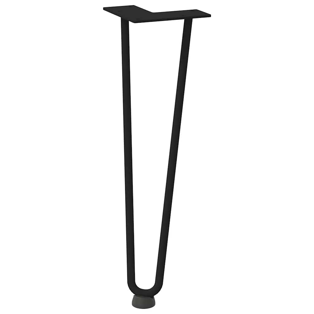 Kafijas galdiņa kājas, 4 gab., melnas, 42 cm, tērauds, matadatas
