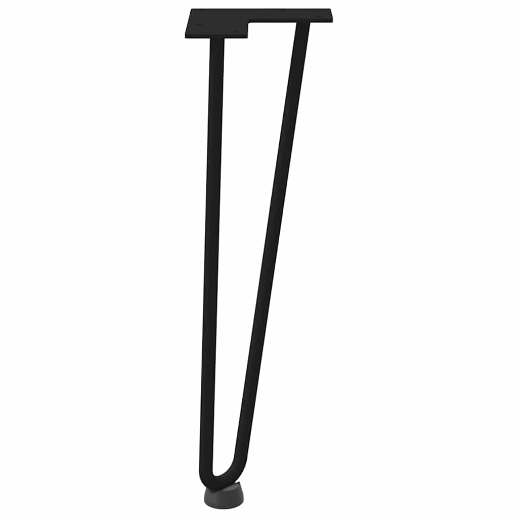 Kafijas galdiņa kājas, 4 gab., melnas, 42 cm, tērauds, matadatas