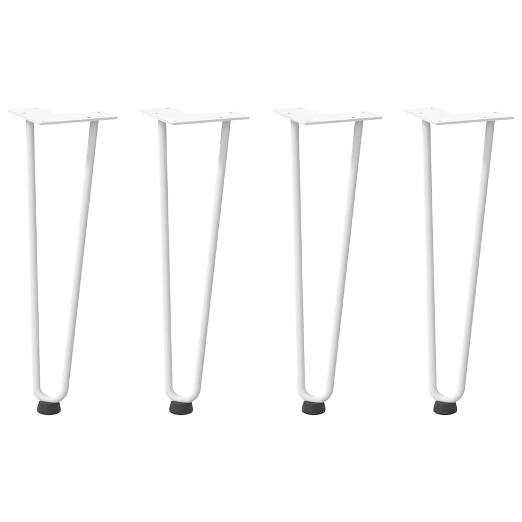 Kavos staliuko kojelės, 4 vnt., baltos, 42 cm, plienas, segtukai