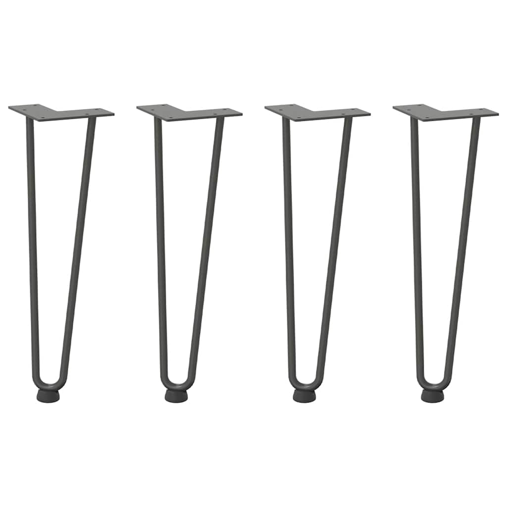 Kavos staliuko kojelės, 4 vnt., antracito spalvos, 42 cm, plienas, segtukai