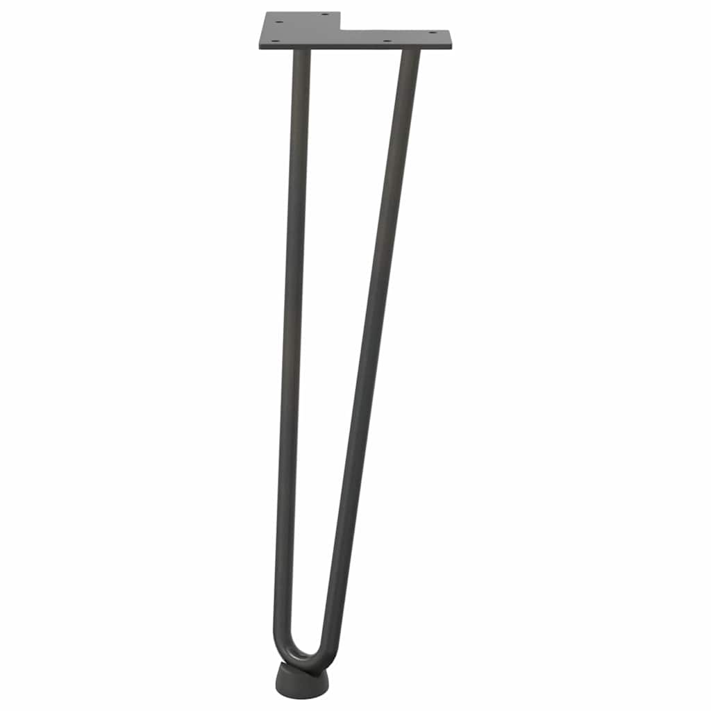 Kavos staliuko kojelės, 4 vnt., antracito spalvos, 42 cm, plienas, segtukai