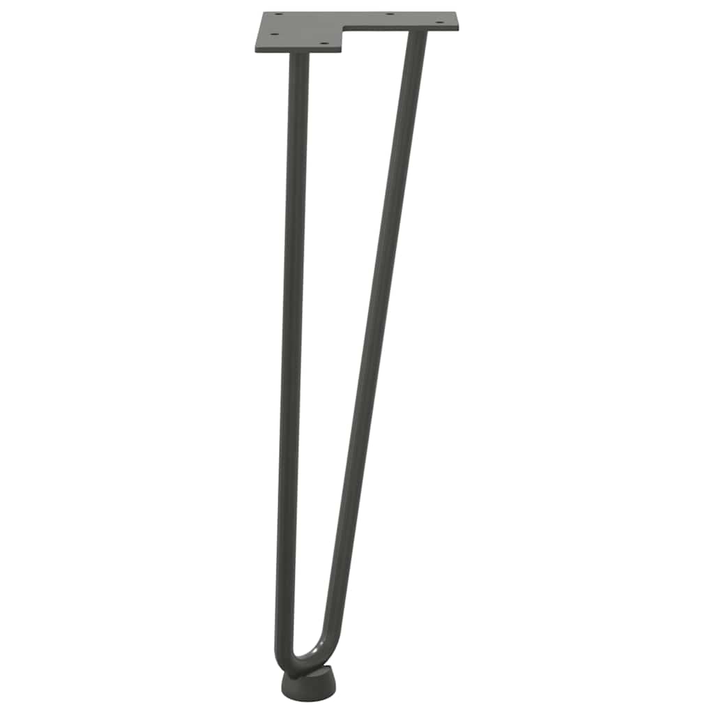 Kavos staliuko kojelės, 4 vnt., antracito spalvos, 42 cm, plienas, segtukai