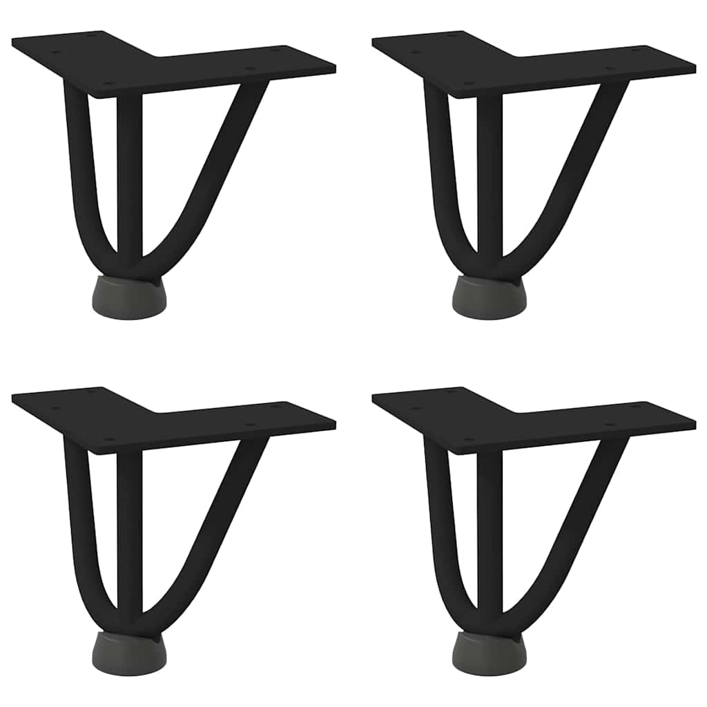 Kafijas galdiņa kājas, 4 gab., melnas, 10 cm, tērauds, matadatas