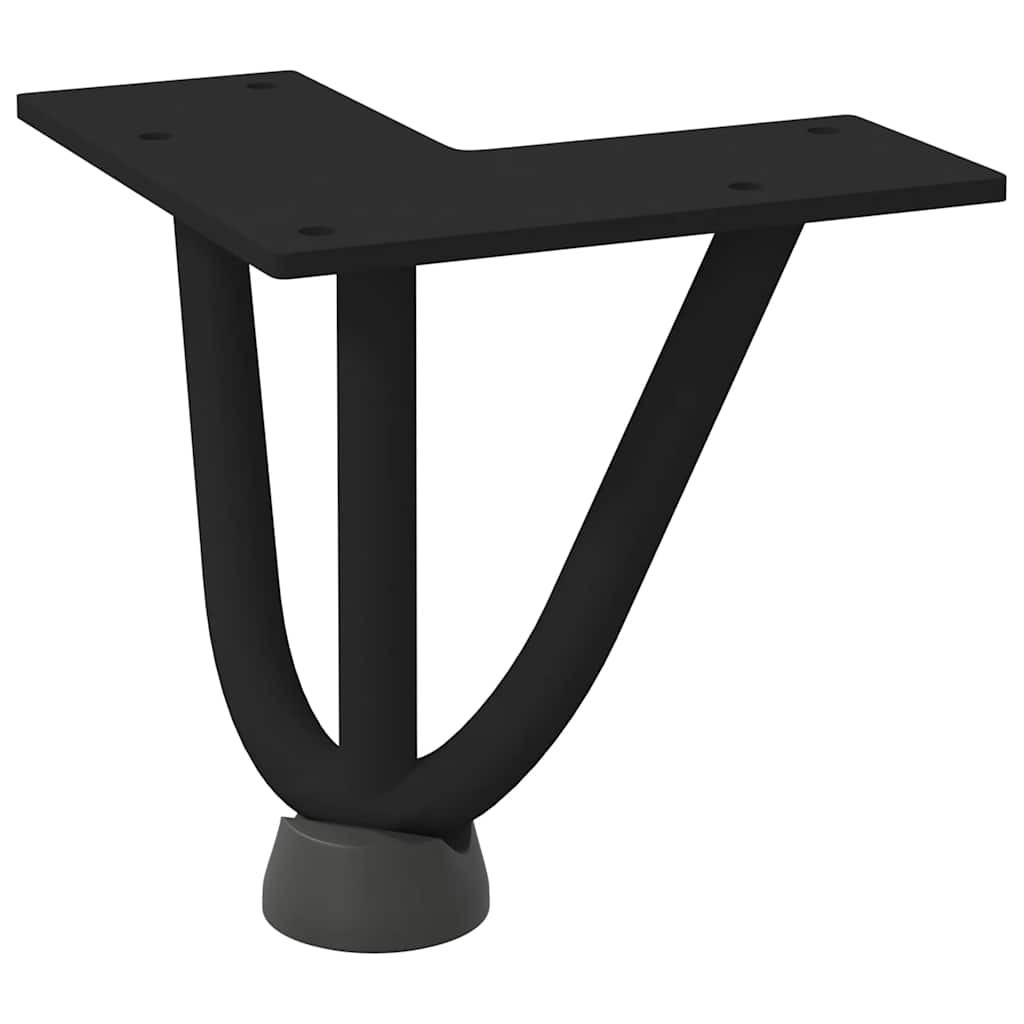 Coffee table legs, 4 pcs, black, 10 cm, steel, hairpin