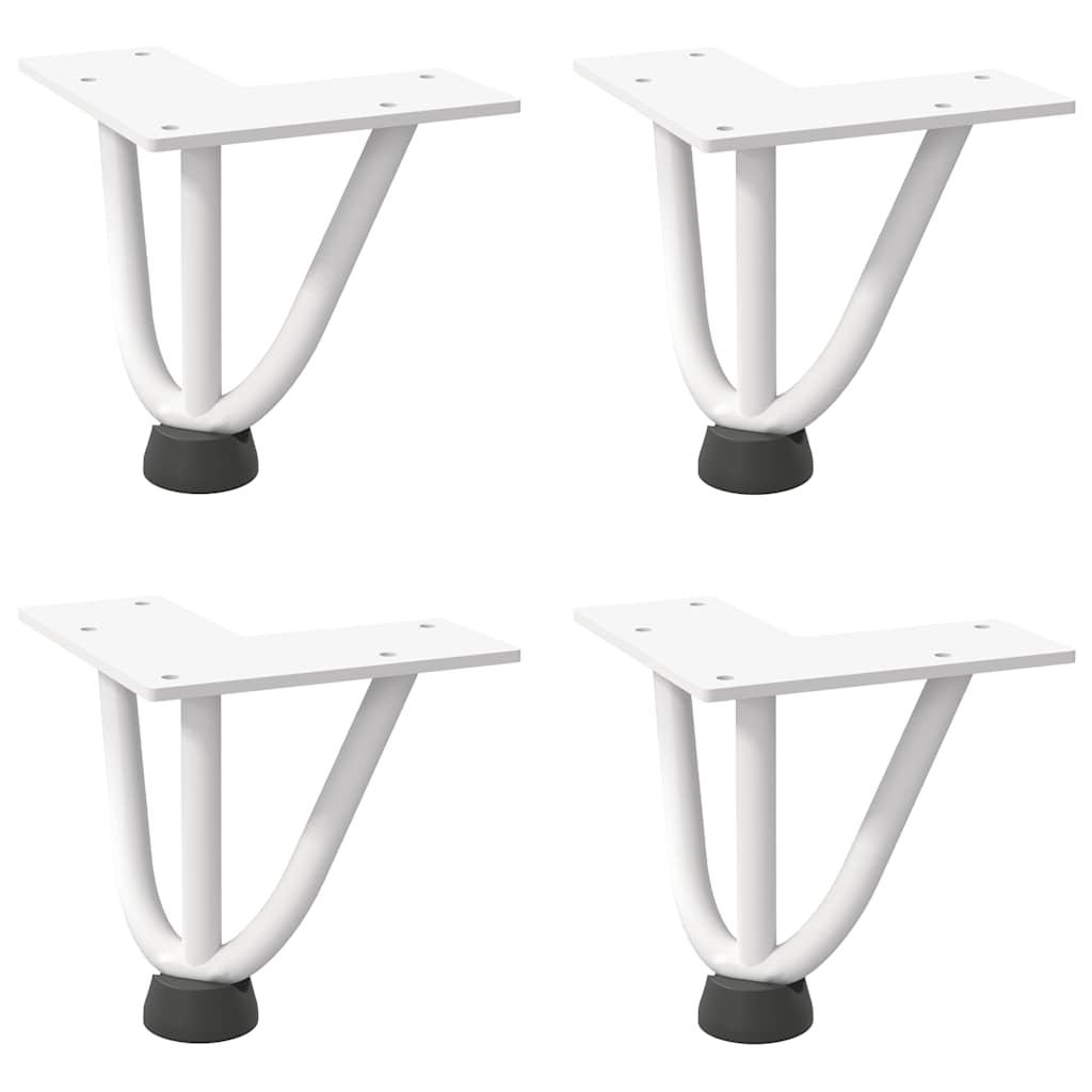 Kavos staliuko kojelės, 4 vnt., baltos, 10 cm, plienas, segtukai