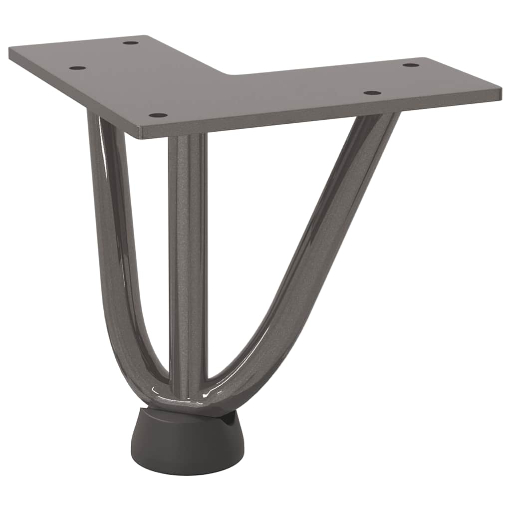 Coffee table legs, 4 pcs., natural steel, 10 cm, solid steel