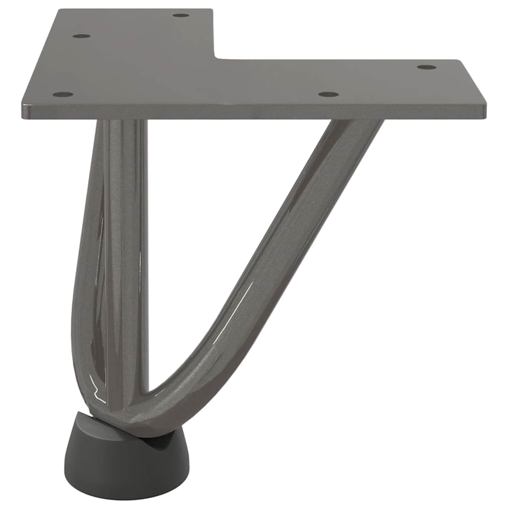 Coffee table legs, 4 pcs., natural steel, 10 cm, solid steel
