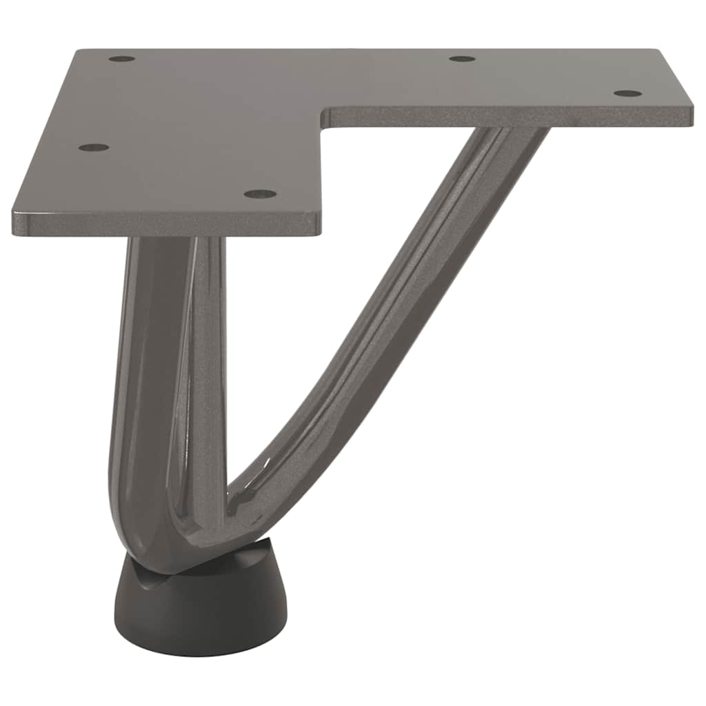 Coffee table legs, 4 pcs., natural steel, 10 cm, solid steel