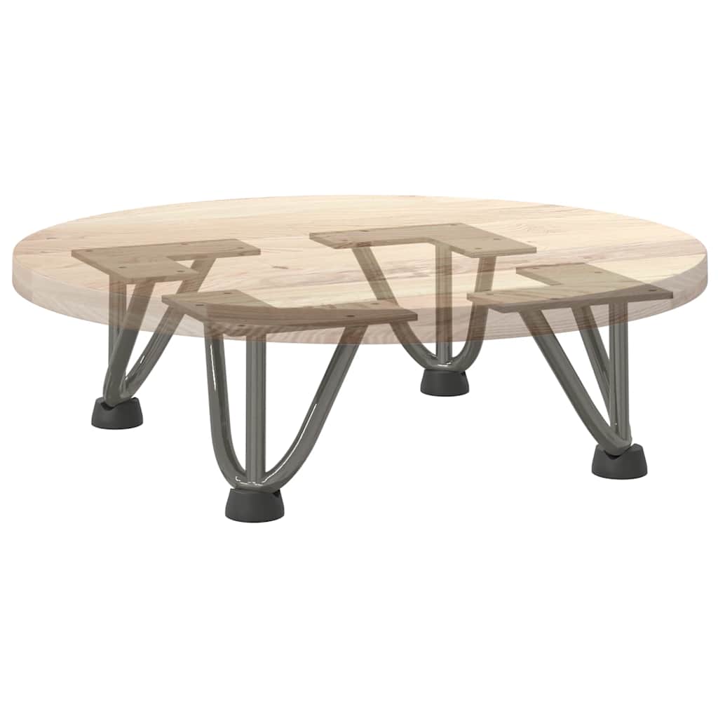 Coffee table legs, 4 pcs., natural steel, 10 cm, solid steel