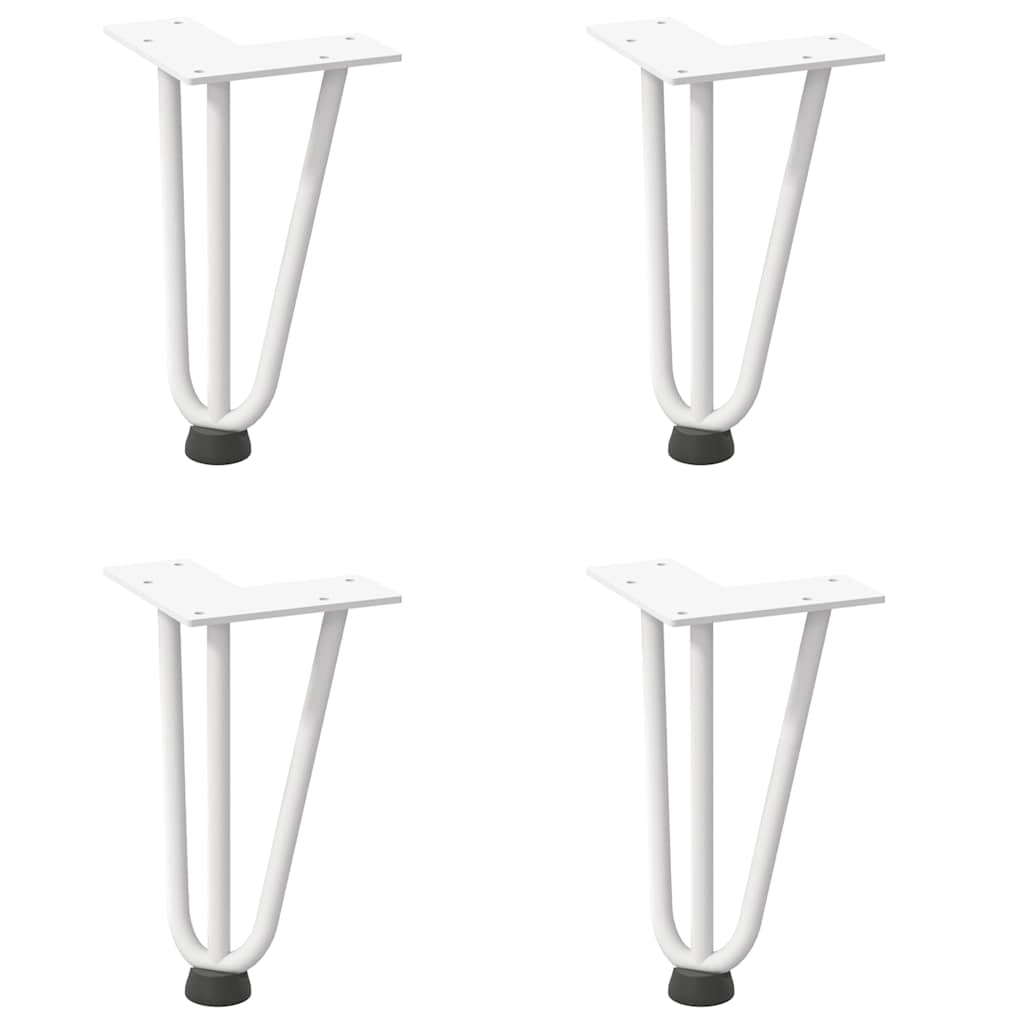 Kafijas galdiņa kājas, 4 gab., baltas, 20 cm, tērauds, matadatas