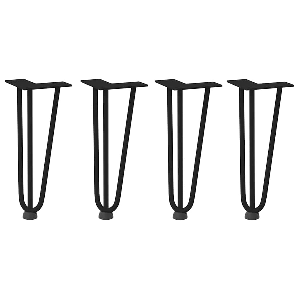 Kavos staliuko kojelės, 4 vnt., juodos, 30 cm, plienas, segtukai