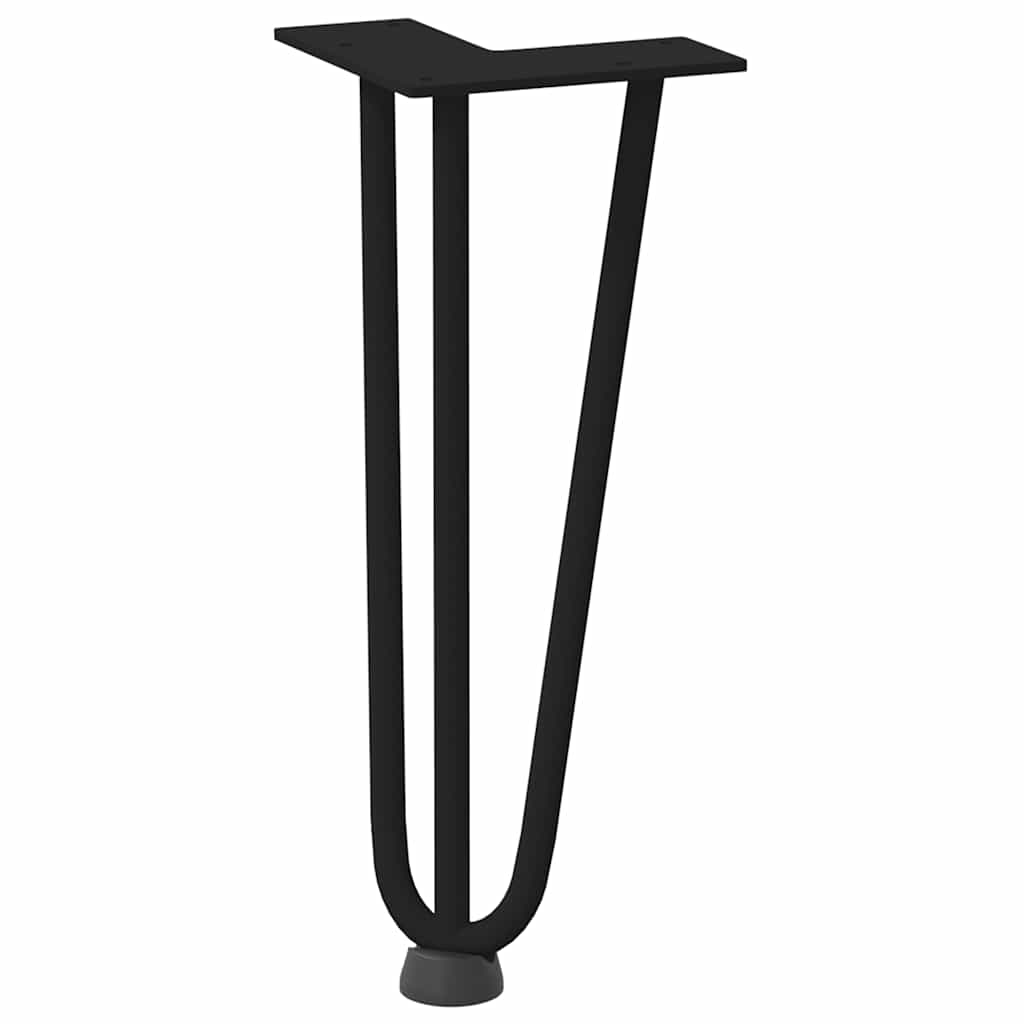 Kavos staliuko kojelės, 4 vnt., juodos, 30 cm, plienas, segtukai