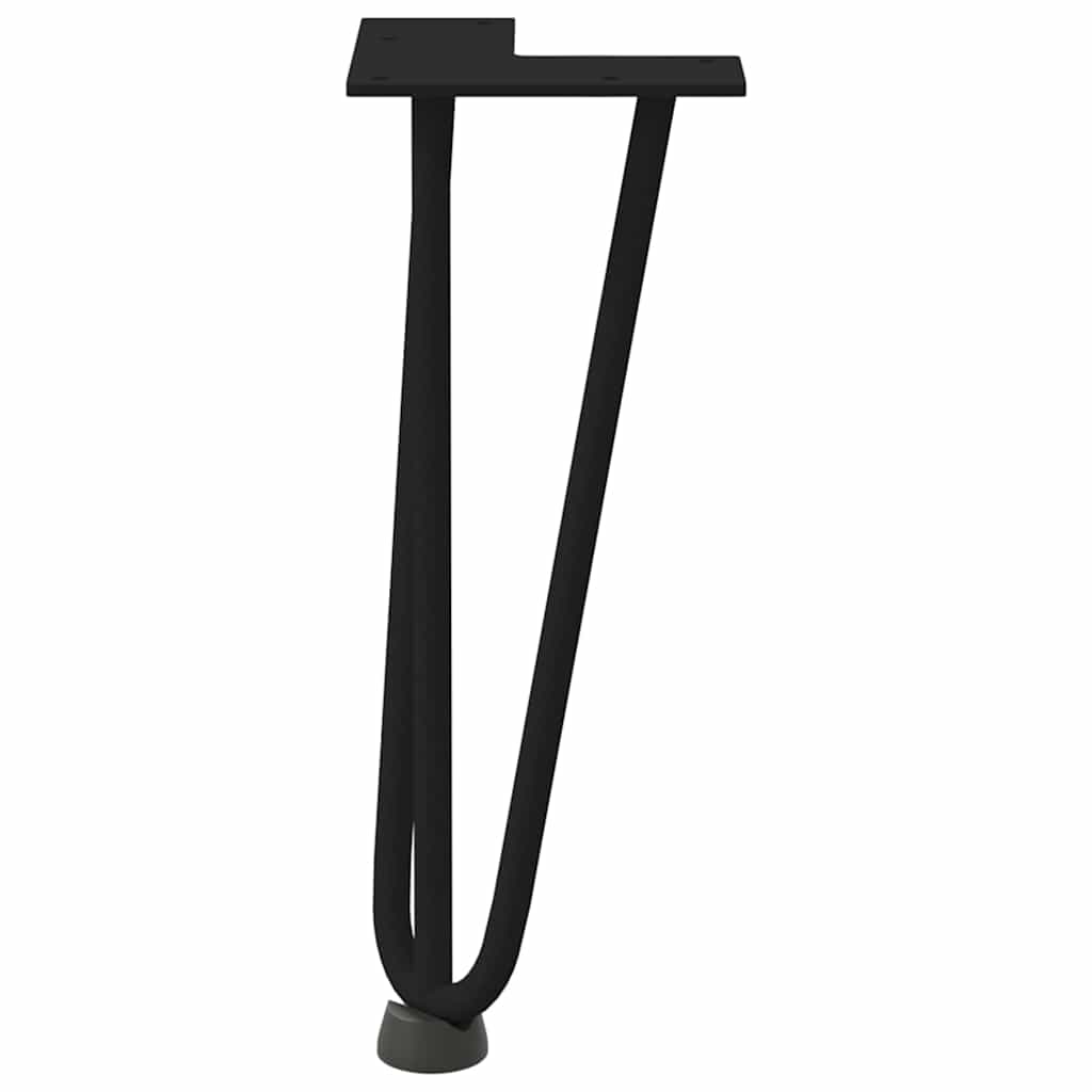 Kavos staliuko kojelės, 4 vnt., juodos, 30 cm, plienas, segtukai