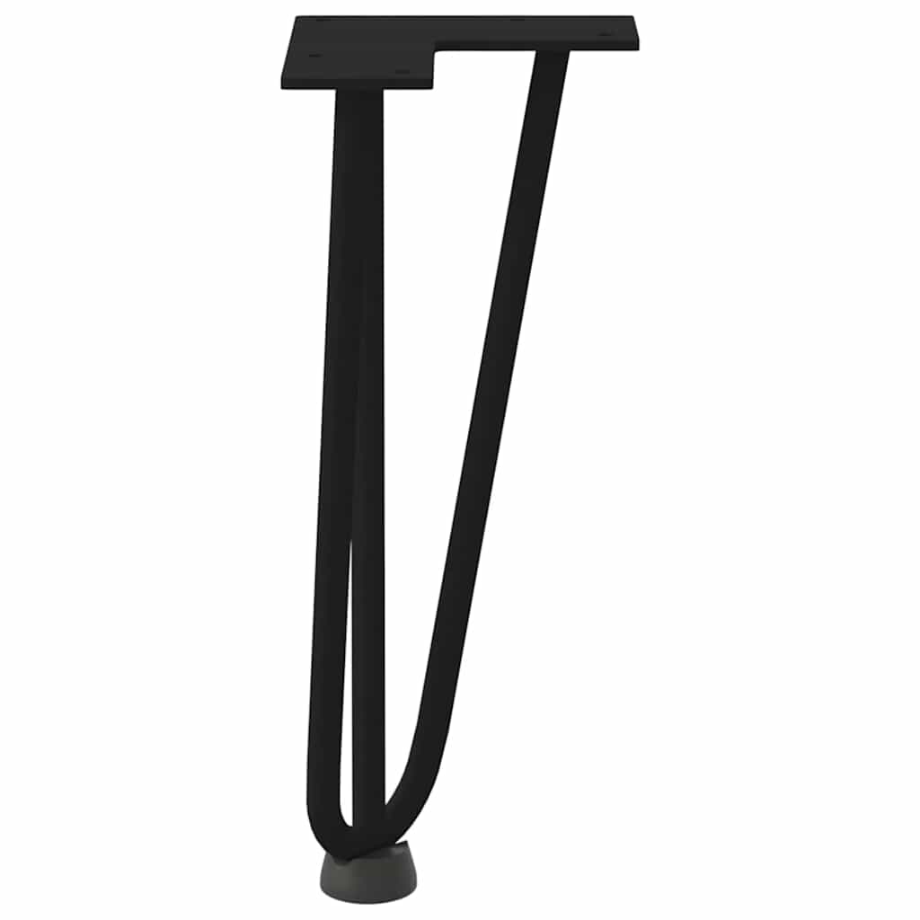 Kavos staliuko kojelės, 4 vnt., juodos, 30 cm, plienas, segtukai