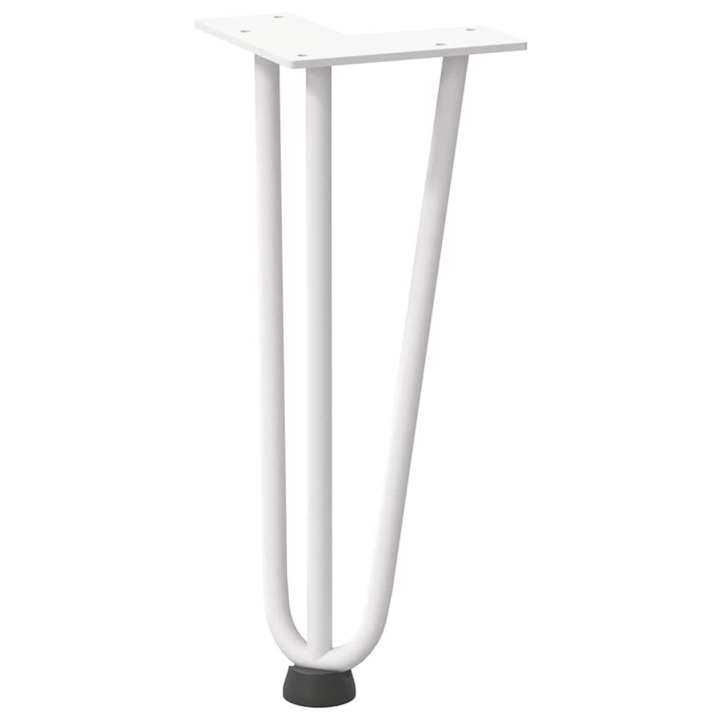 Kavos staliuko kojelės, 4 vnt., baltos, 30 cm, plienas, segtukai