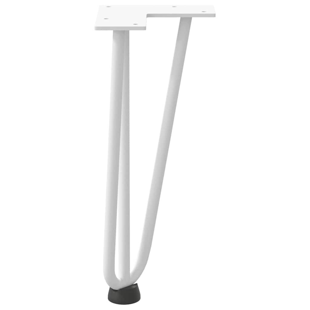 Kavos staliuko kojelės, 4 vnt., baltos, 30 cm, plienas, segtukai