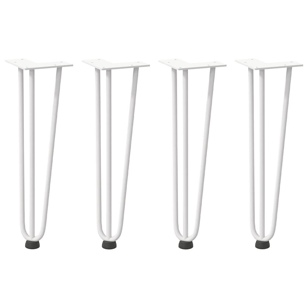 Kavos staliuko kojelės, 4 vnt., baltos, 42 cm, plienas, segtukai
