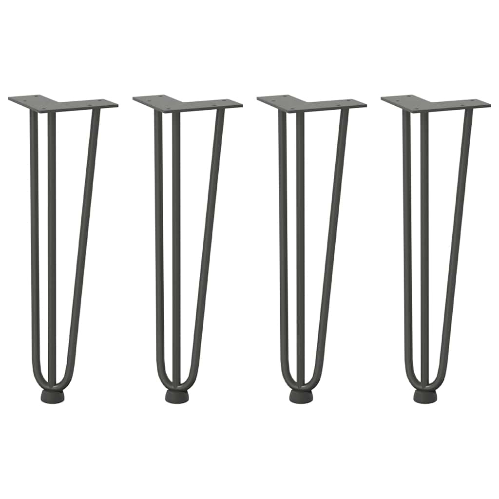 Kavos staliuko kojelės, 4 vnt., antracito spalvos, 42 cm, plienas, segtukai