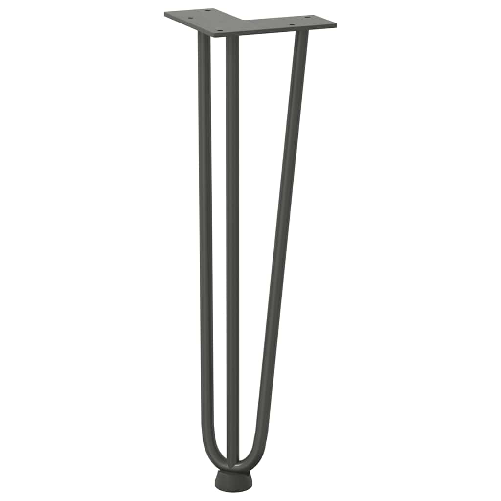 Kavos staliuko kojelės, 4 vnt., antracito spalvos, 42 cm, plienas, segtukai