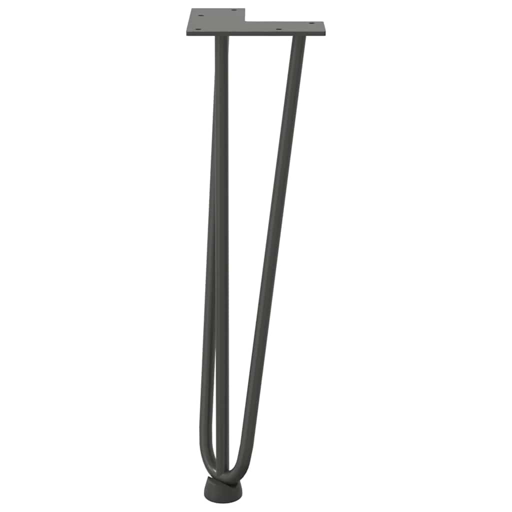 Kavos staliuko kojelės, 4 vnt., antracito spalvos, 42 cm, plienas, segtukai