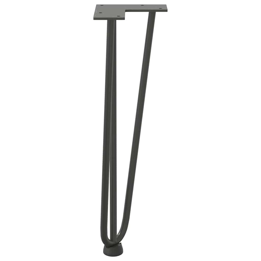 Kavos staliuko kojelės, 4 vnt., antracito spalvos, 42 cm, plienas, segtukai
