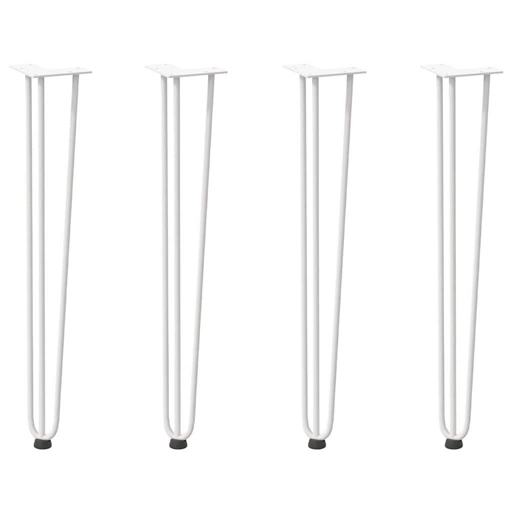 Konsolinių staliukų kojelės, 4 vnt., baltos, 72 cm, plienas