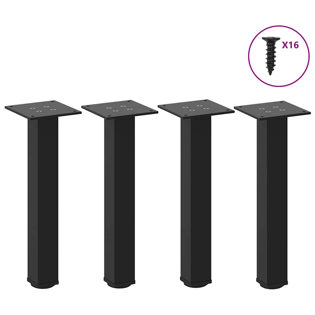 Coffee table legs, 4 pcs., black, 30-32 cm, steel