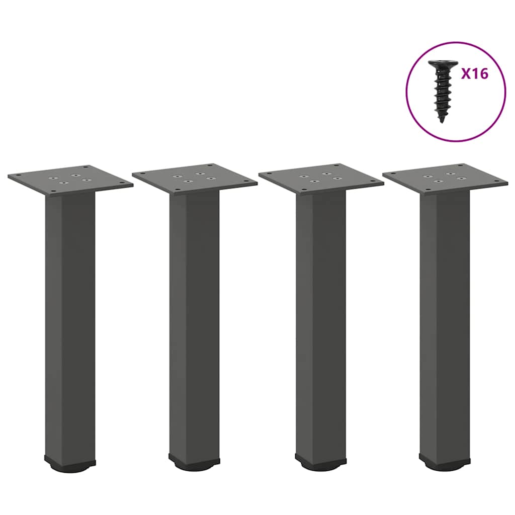 Coffee table legs, 4 pcs, anthracite, 42-44 cm, steel