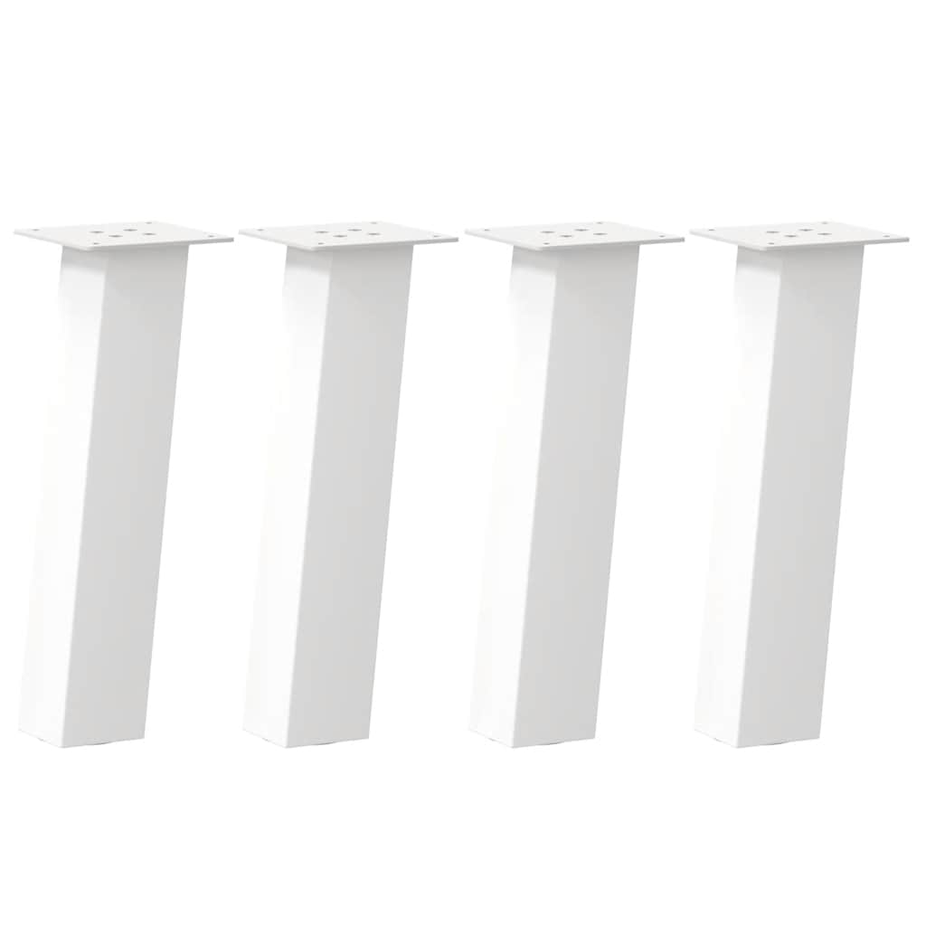Kavos staliuko kojelės, 4 vnt., baltos, 42 cm, plienas