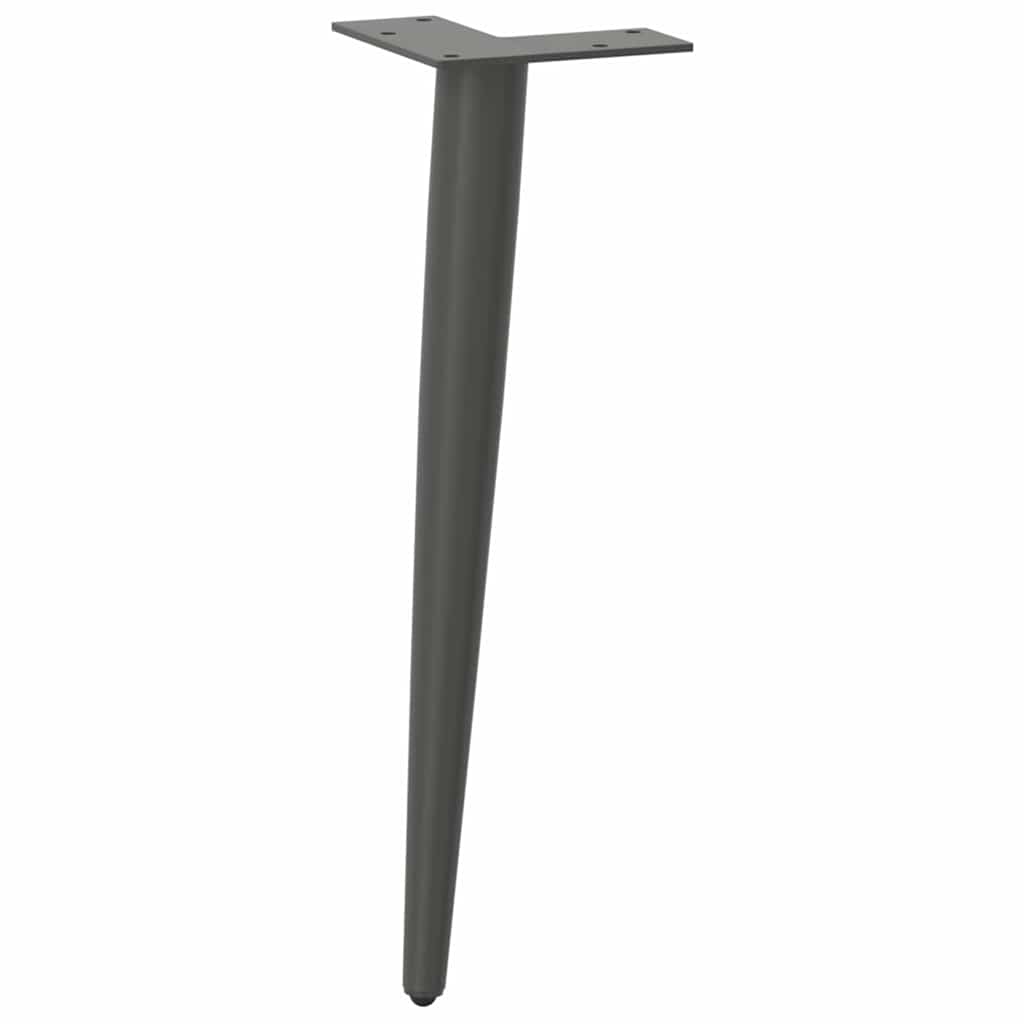Kavos staliuko kojelės, 4 vnt., antracito spalvos, 30-31 cm, plienas, kūginės formos