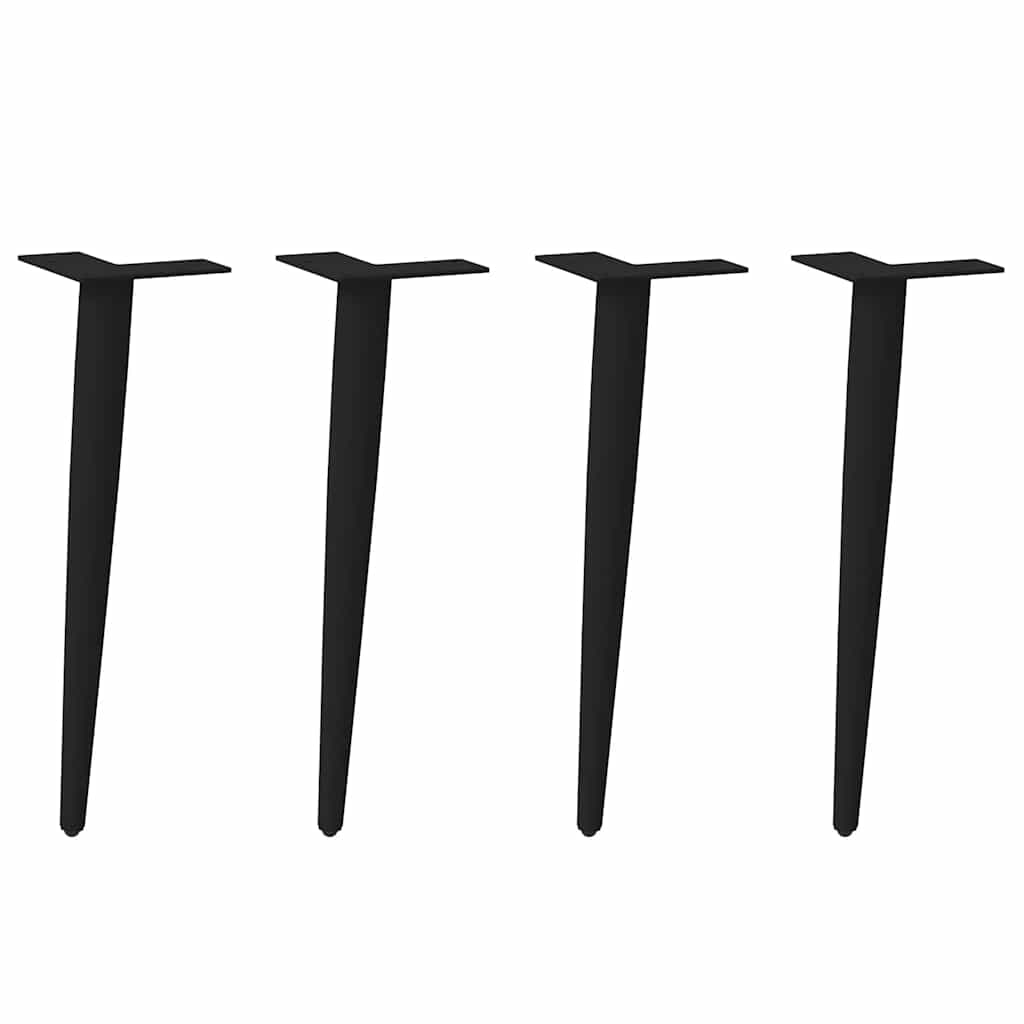 Coffee Table Legs, Conical, 4 pcs, Black, 42-43 cm, Steel
