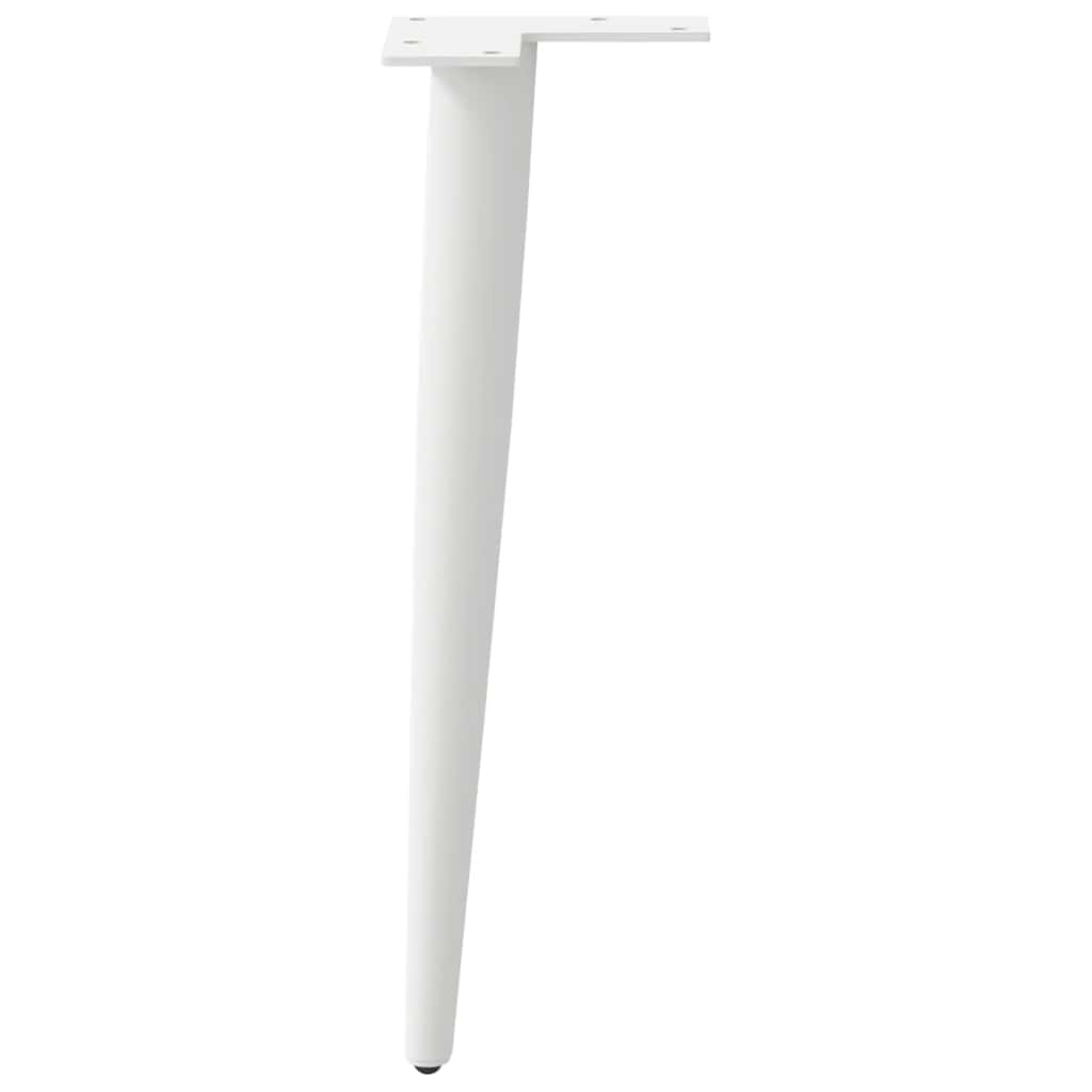 Kavos staliuko kojelės, 4 vnt., baltos, 42-43 cm, plienas, kūginės formos