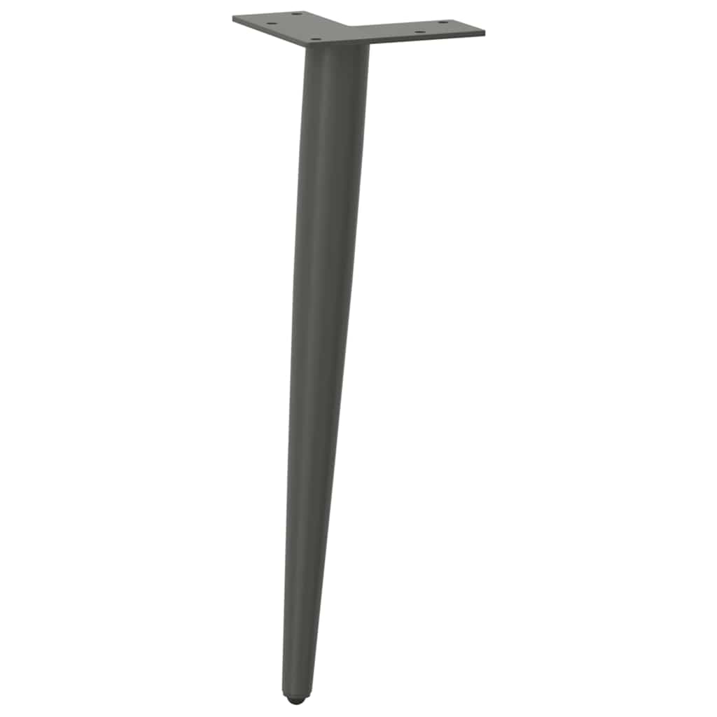 Kavos staliuko kojelės, 4 vnt., antracito spalvos, 42-43 cm, plienas, kūginės formos