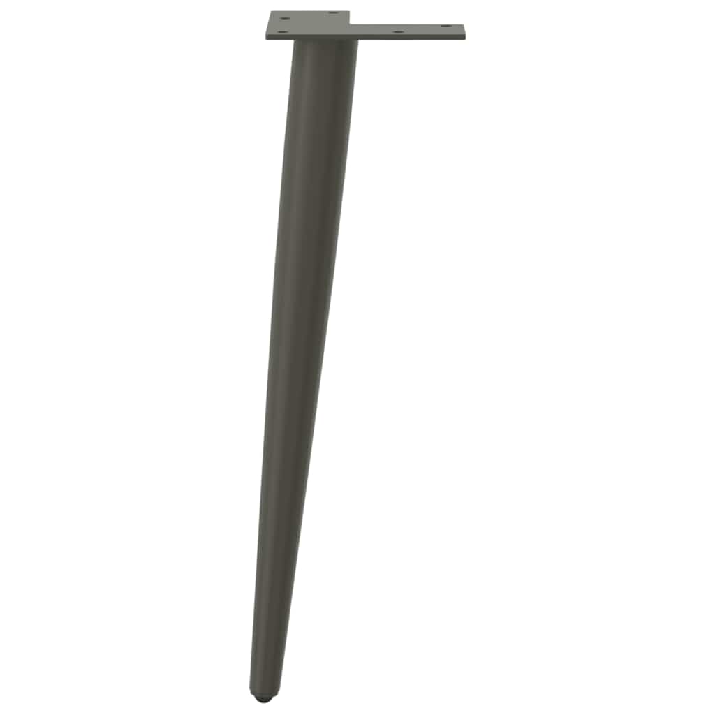 Kavos staliuko kojelės, 4 vnt., antracito spalvos, 42-43 cm, plienas, kūginės formos