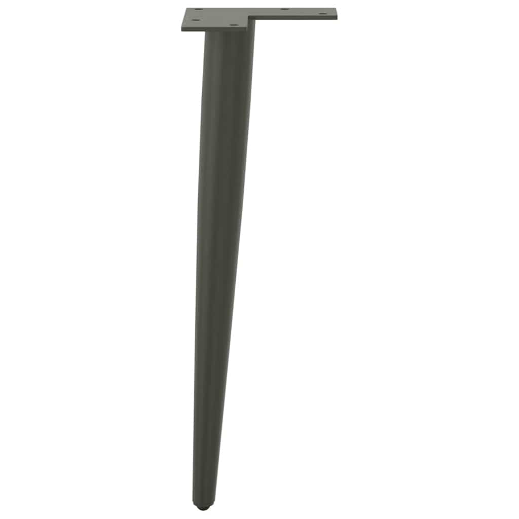 Kavos staliuko kojelės, 4 vnt., antracito spalvos, 42-43 cm, plienas, kūginės formos