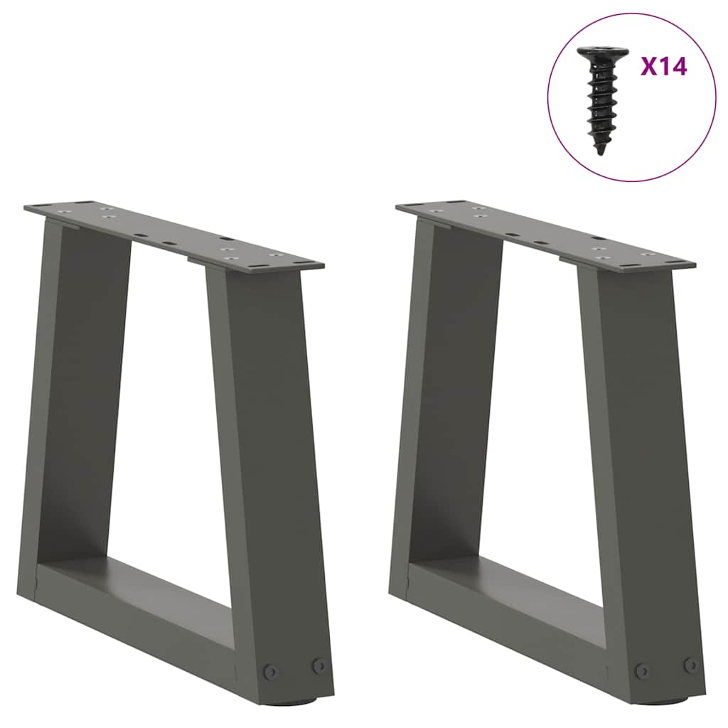 Kavos staliuko kojelės, V formos, 2 vnt., antracito spalvos, 40x(30-31,3) cm, plienas